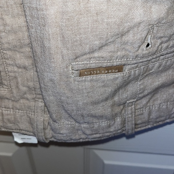 Perry Ellis Men’s Pants 32x30 Linen Crème Tan Tapered Slim Fit Old Money - Picture 6 of 6